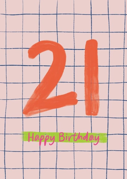 Classic Birthday Card - 21st - Hand Painted created by Sweetlove Press