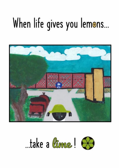 Leaps Collab - Funny - Uplifting - Original Art - Burgess Park - Lemon - Lime created by Ant&Vic UK