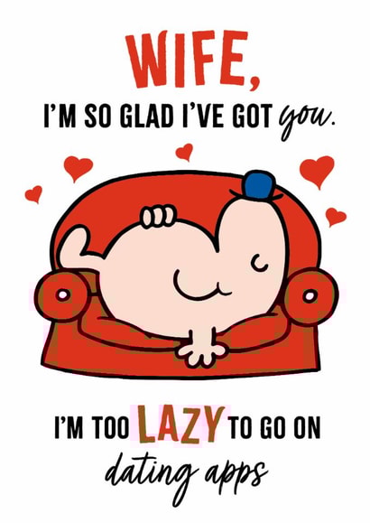 Funny Mr. Men Valentine's Day Card/Anniversary Card - For Wife - Mr. Lazy created by Mr. Men