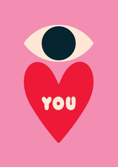 Arty Valentine's Day Card - Eye Love You created by Stoats & Weasels