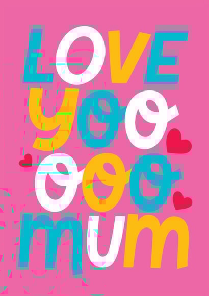 Cute Mother's Day Card - Love You Mum created by Stoats & Weasels