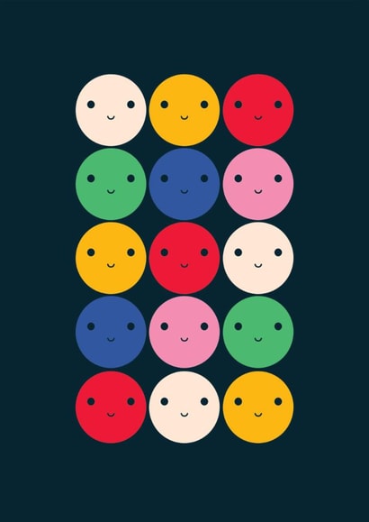 Cute Just Because Card - Smiley Faces created by Stoats & Weasels