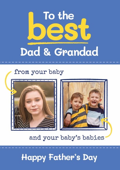 Cute Father's Day Card - Best Dad And Grandad created by Bev O'Connor || @oconnordesign
