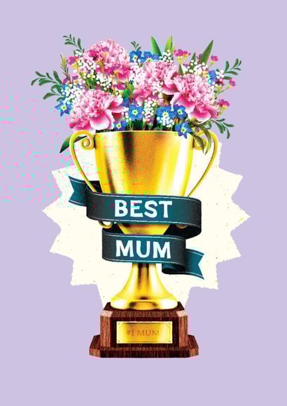 Pretty Mother's Day Card - Best Mum - Trophy created by Folio | Ian Owen