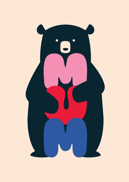 Cute Mother's Day Card - Bear Hug created by Stoats & Weasels