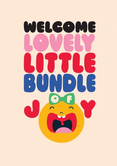 Bundle of joy greeting card – Funny new baby card created by Stoats & Weasels