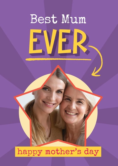 Classic Mother's Day Card - Best Mum Ever - Star Frame created by Bev O'Connor || @oconnordesign