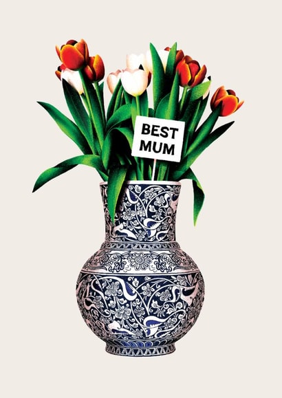 Pretty Mother's Day Card - Tulips - Vase created by Folio | Ian Owen