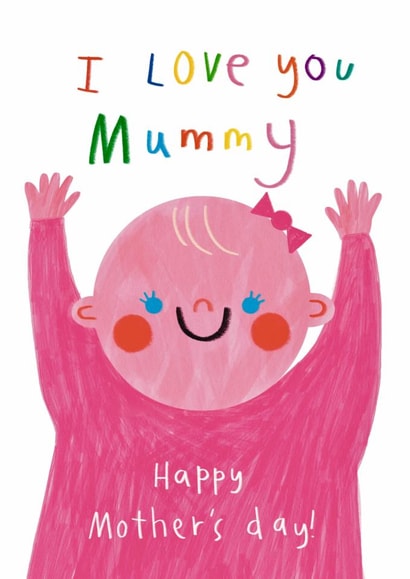 Cute Mother's Day Card - Love You Mummy - From Daughter created by Alice Mole Illustration