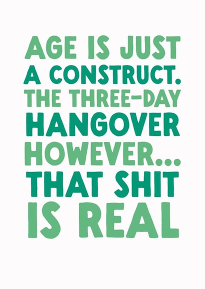 Funny Birthday Card - Three Day Hangover created by The Buddy Fernandez Card Co.