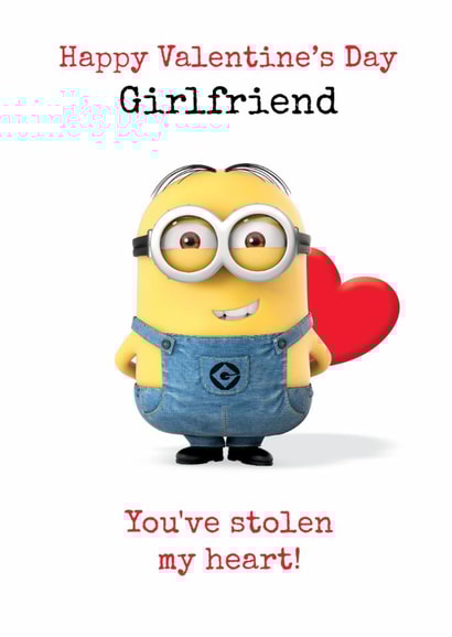 Cute Minions Valentine’s Day Card for Girlfriend – ‘You’ve Stolen My Heart’ created by Danilo
