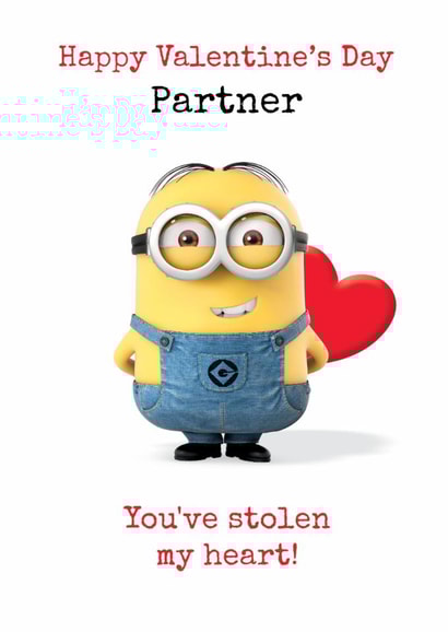 Cute Minions Valentine’s Day Card - For Partner - ‘You’ve Stolen My Heart’ created by Danilo
