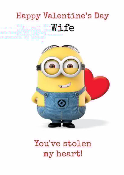 Cute Minions Valentine’s Day Card - For Wife - ‘You’ve Stolen My Heart’ created by Danilo