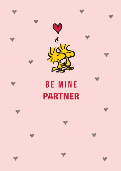 Cute Be Mine Woodstock Valentine's Day Card – For Partner – Peanuts – Snoopy created by Danilo