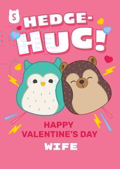 Cute Squishmallows Valentine's Day Card - For Wife – Hedge-Hug! created by Danilo