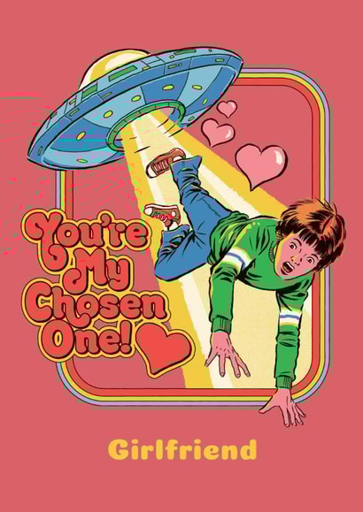 Funny Retro Alien Abduction Valentine's Day Card for Girlfriend created by Danilo