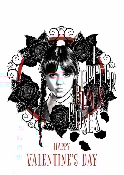Gothic Wednesday Addams Valentine's Day Card created by Danilo