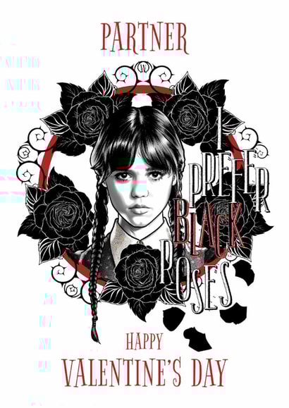 Gothic Wednesday Addams Valentine's Day Card for Partner created by Danilo