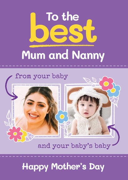 Cute Mother's Day Card - Best Mum And Nanny created by Bev O'Connor || @oconnordesign