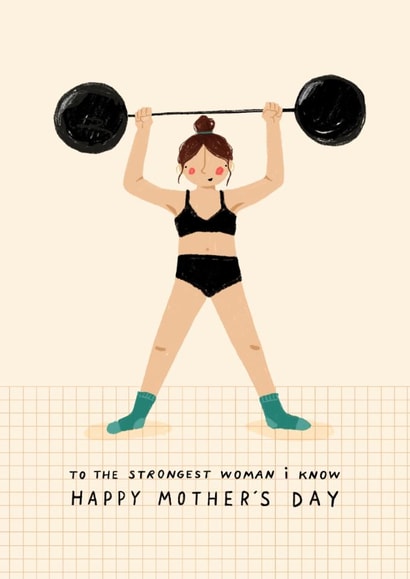 Cute Mother's Day Card - Strongest Woman I Know created by Nicola Watson