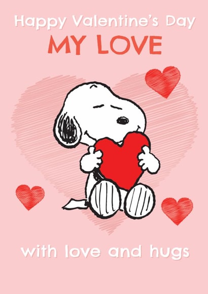 Cute Peanuts Valentine's Day Card – Love – Snoopy created by Danilo