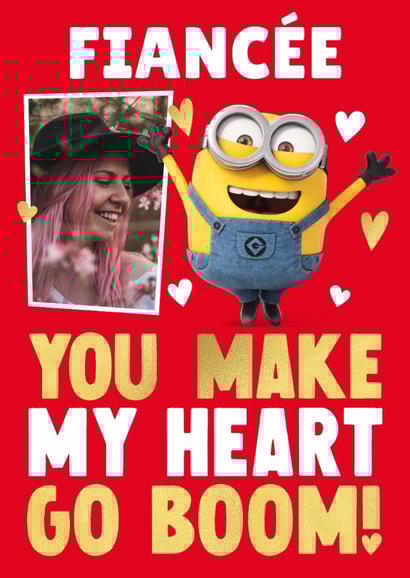 Personalised Minions Valentine's Day Photo Card for Fiancée - Boom! created by Danilo