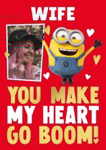 Personalised Minions Valentine's Day Photo Card for Wife - Boom! created by Danilo