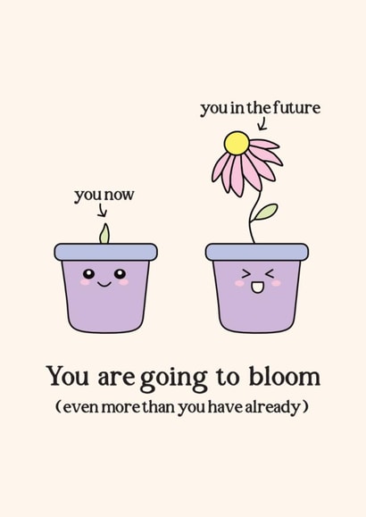 Cute floral card for friend or loved one - good luck / congratulations / proud created by Sunshine Lane