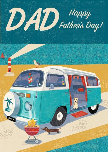 Classic Father's Day Card - Retro - Camper Van created by Rocket68