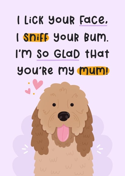 Cute Mother's Day Card - From the Dog - Cockapoo created by Joanne Hawker