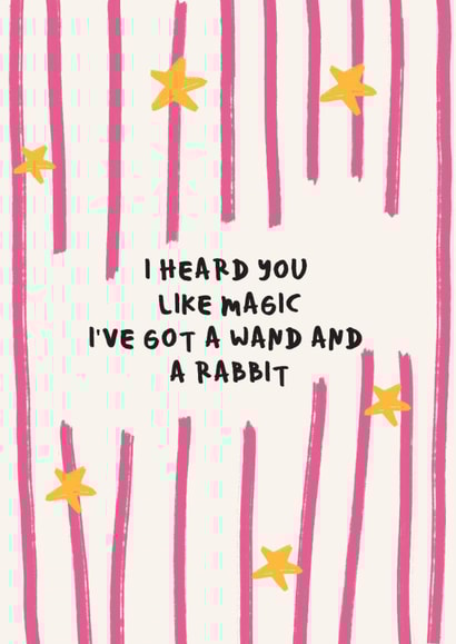 Fun Valentine's Day/Anniversary Card - I've Got A Wand And A Rabbit created by Nice things + prints