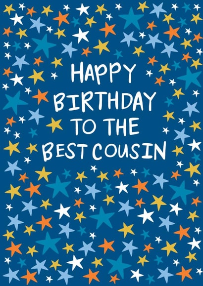 Classic Birthday Card - For Cousin - Stars created by The Boy and the Bear