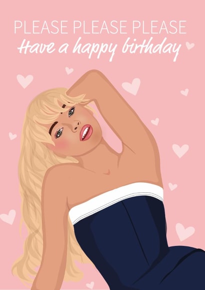 Fun Birthday Card - Sabrina Carpenter - Please Please Please created by Jade Xav