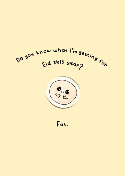 Cute Eid Card - Moon - Eating created by The Mosque Sketcher