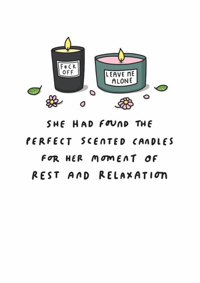 Funny Birthday/Mother's Day Card - Perfect Scented Candles - Relaxation created by mungo and shoddy