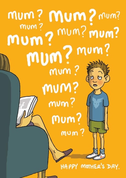 Funny Mother's Day Card - Mum? - Questions created by Bryony Jackson Walters