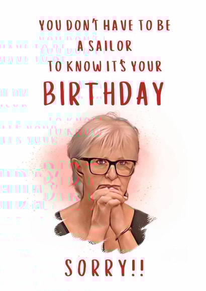 Funny Birthday Card - Linda - The Traitors created by Printo Saurus