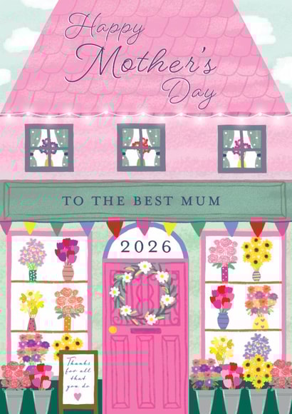 Classic Mother's Day Card - Pretty Florist Shop created by Juniper and Rose Studio