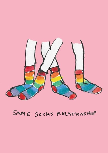 Cute Engagement/Wedding Card - Same Socks Relationship - Pride created by Poet and Painter
