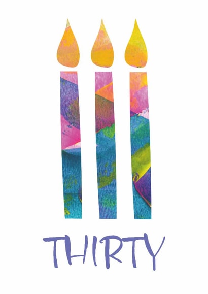 Classic Birthday Card - 30th - Candles created by size3art