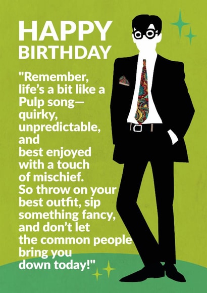 Classic Birthday Card - Common People created by Jon Downer
