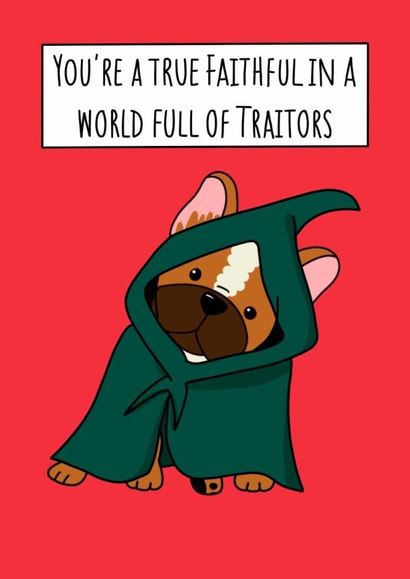 Cute anniversary valentines birthday card for Traitors Fan created by Natalie Tuck