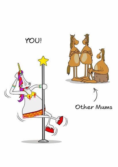Funny Mother's Day Card - Funny Glamorous Unicorn Mum created by Swizzoo