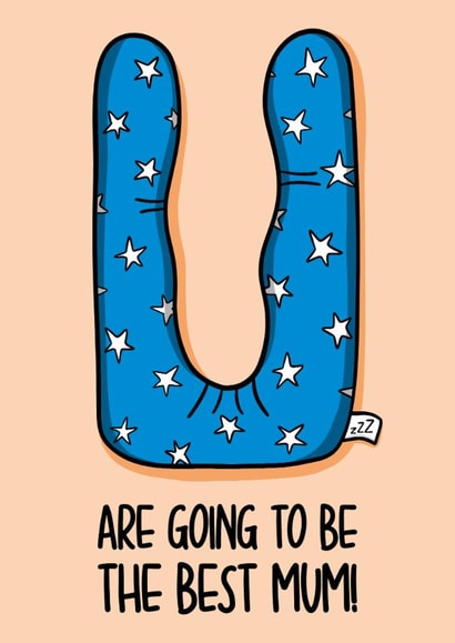 Cute Mother's Day Card - Pregnancy Pillow - First Mother's Day created by TeePee Creations