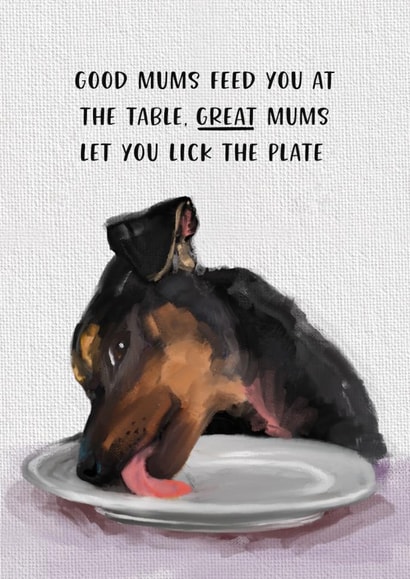 Cute Mother's Day Card - Lick The Plate created by Jo Scott Art