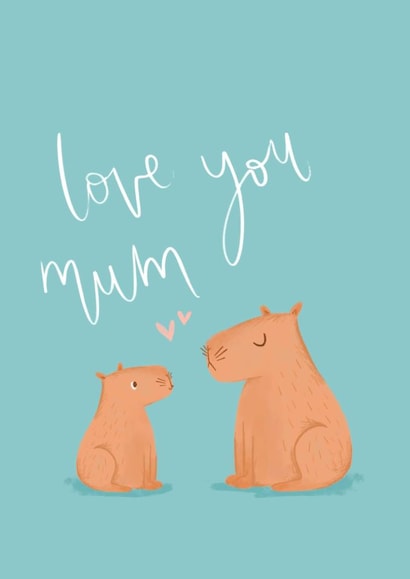 Cute Mother's Day Card - Capybara created by Mint and Pickle