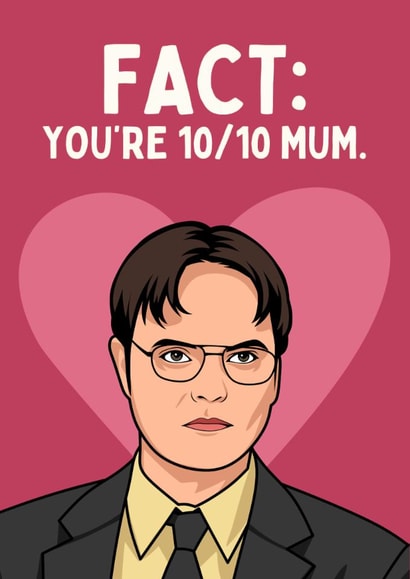 Funny Mother's Day Card Dwight Schrute - Fact created by Sundiva Designs