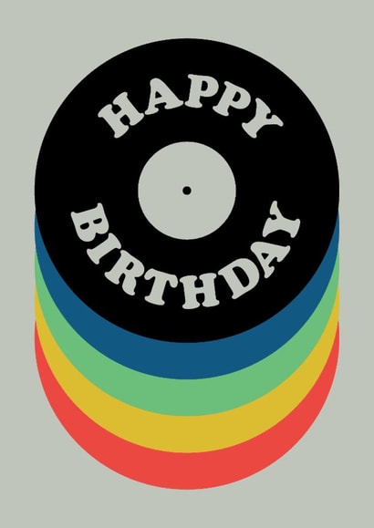 Classic, Retro Birthday Card - Vinyl Record created by Swissty