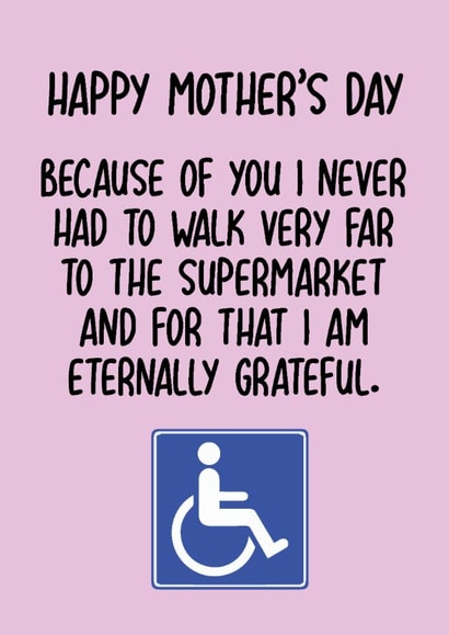 Funny Mother's Day Card - Blue Badge - Grateful created by Pack a Punch Designs