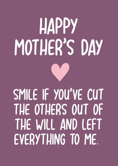 Funny Mother's Day Card - Inheritance - Sibling Rivalry created by Pack a Punch Designs